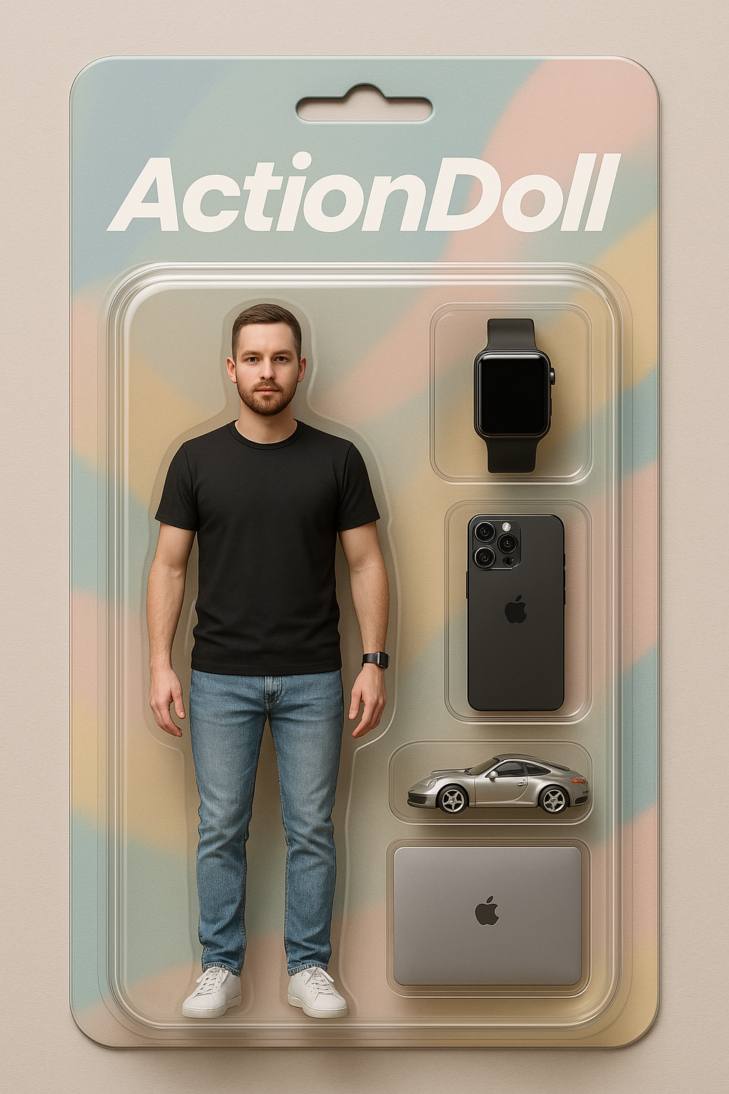 Custom Action Figure About You - ActionDoll with 4 accessories