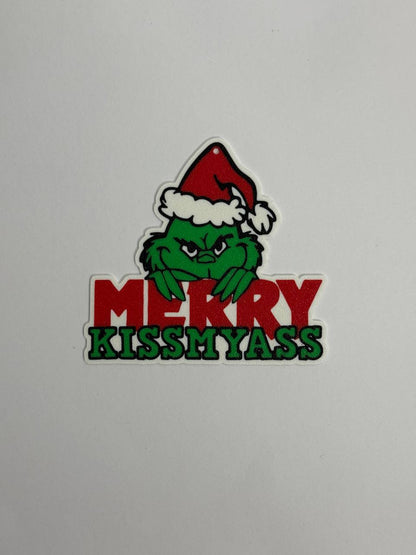 Grinch Kiss My Ass Christmas Tree Ornament