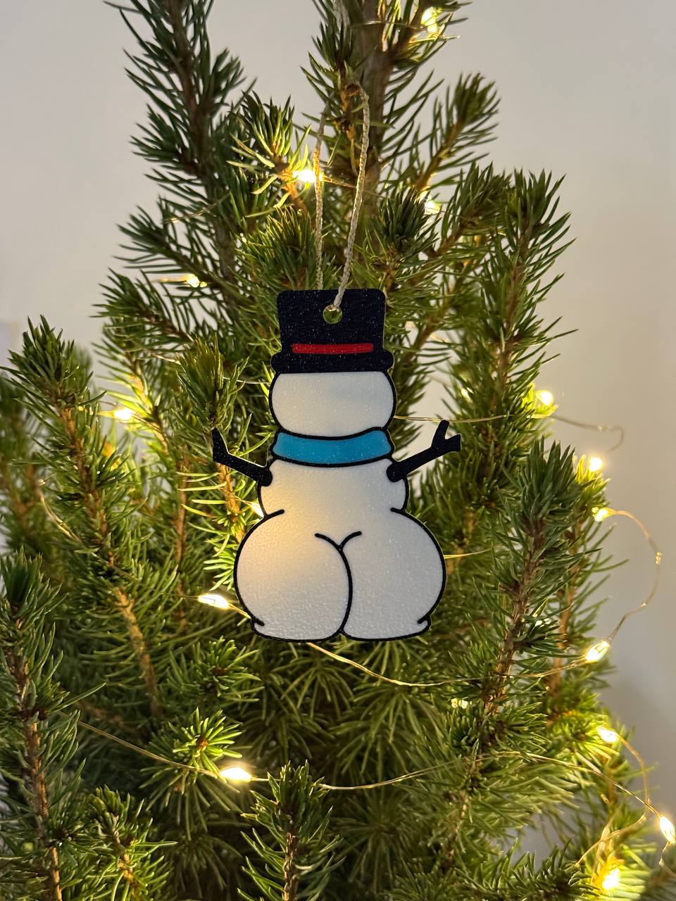 Snowman with Pants Down Christmas Tree Ornament – ​​The most cheeky joke of the season!