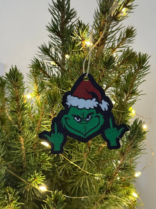 Bumblebee Grinch Christmas Tree Ornament